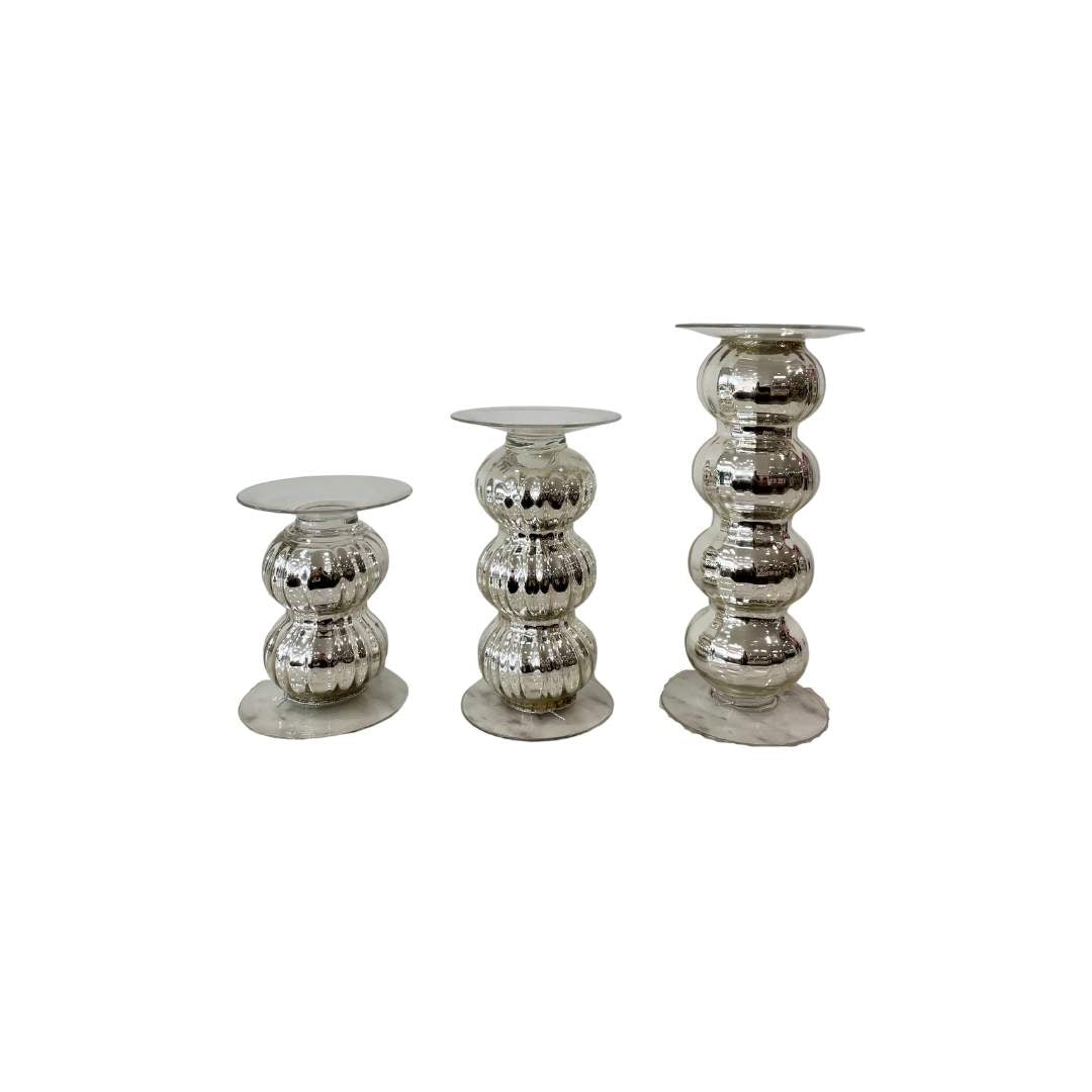 Candelabro Curvo Plateado