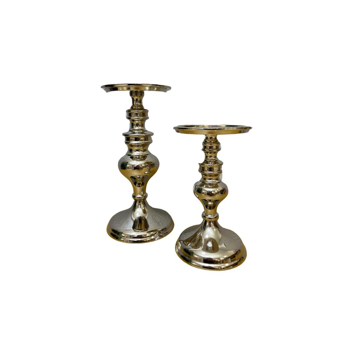 Candelabro Liso Plateado