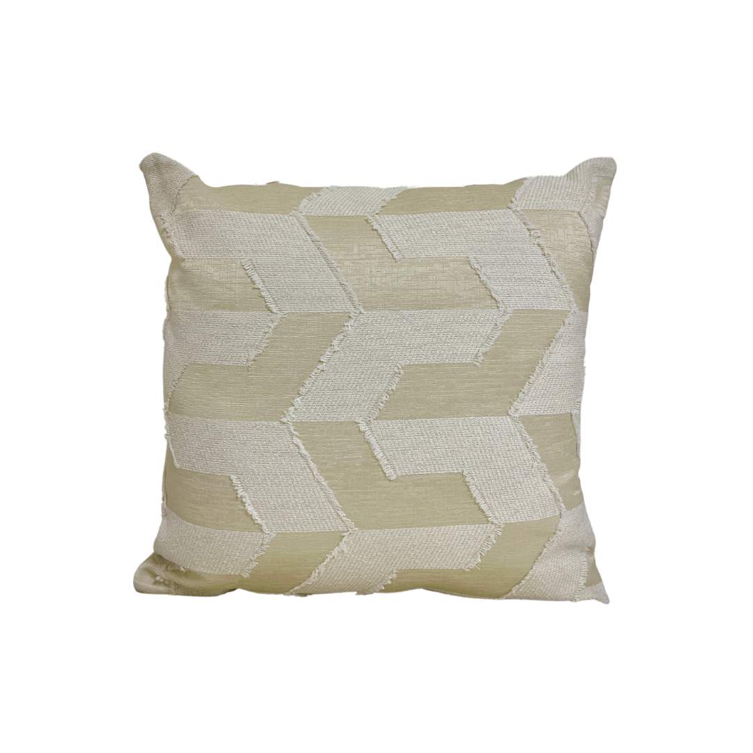 Cojín ZigZag Tejido Flecos Beige