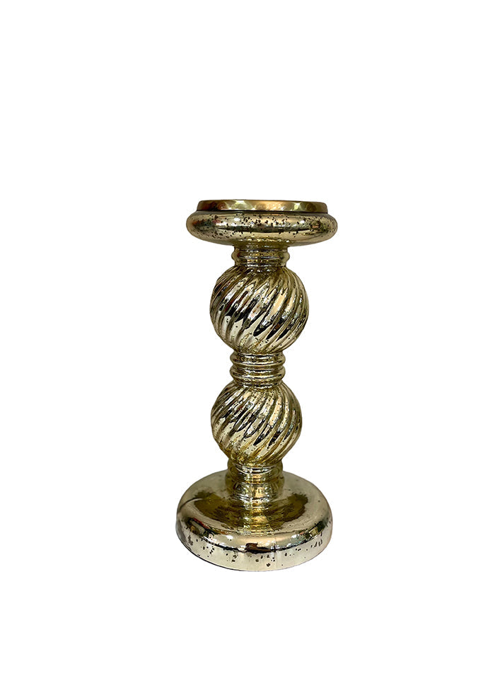 Candelabro espiral dorado