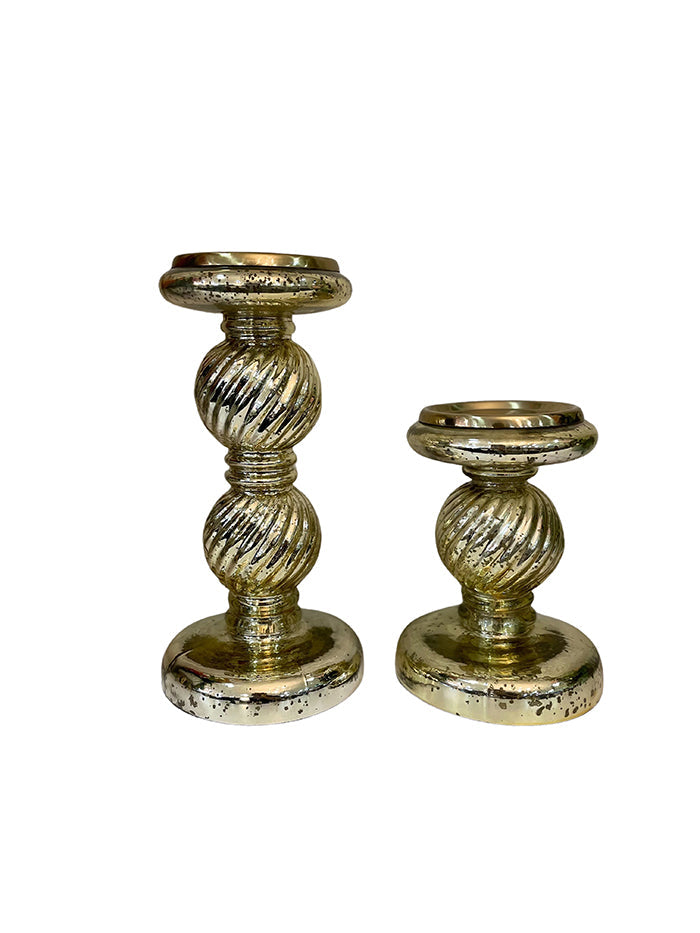 Candelabro espiral dorado